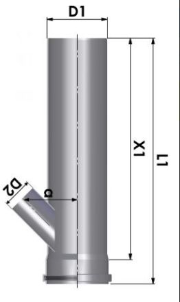 Mutassa a/az Tricox PPs 45°-os D80 leágazás D110 csőről részleteit Kép Tricox PPs 45°-os D80 leágazás D110 csőről