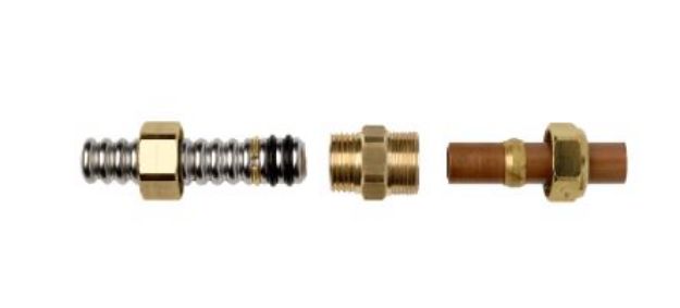 Kép Gebo Variowater 1/2" bordáscső-O14 mm rézcső csatlakozó készlet