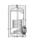 Kép Heizer BSFVI 152 3KW, 150 L-es álló indirekt tároló, két hőcserélővel, 3KW fűtőbetéttel, zománcozott