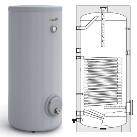 Mutassa a/az Heizer BSH 302 9kw, 300L-es álló indirekt tároló, egy hőcserélővel, 6 KW fűtőbetéttel, zománcozott fix szigeteléssel részleteit Kép Heizer BSH 302 9kw, 300L-es álló indirekt tároló, egy hőcserélővel, 6 KW fűtőbetéttel, zománcozott fix szigeteléssel