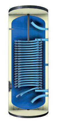 Mutassa a/az Heizer BSH 303, 300 L-es álló indirekt tároló, zománcozott, fix szigeteléssel., egy csőkígyóval hőszivattyúhoz részleteit Kép Heizer BSH 303, 300 L-es álló indirekt tároló, zománcozott, fix szigeteléssel., egy csőkígyóval hőszivattyúhoz