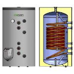 Kép Heizer BSH 502P, 500 L-es álló indirekt tároló, két hőcserélővel, 9 KW fűtőbetéttel, zománcozott