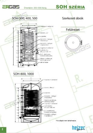 Mutassa a/az Heizer SOH-400, 400 L-es indirekt tároló, álló kivitel , 2 hőcserélővel, fix szigeteléssel, Solár/hőszivattyú részleteit Kép Heizer SOH-400, 400 L-es indirekt tároló, álló kivitel , 2 hőcserélővel, fix szigeteléssel, Solár/hőszivattyú