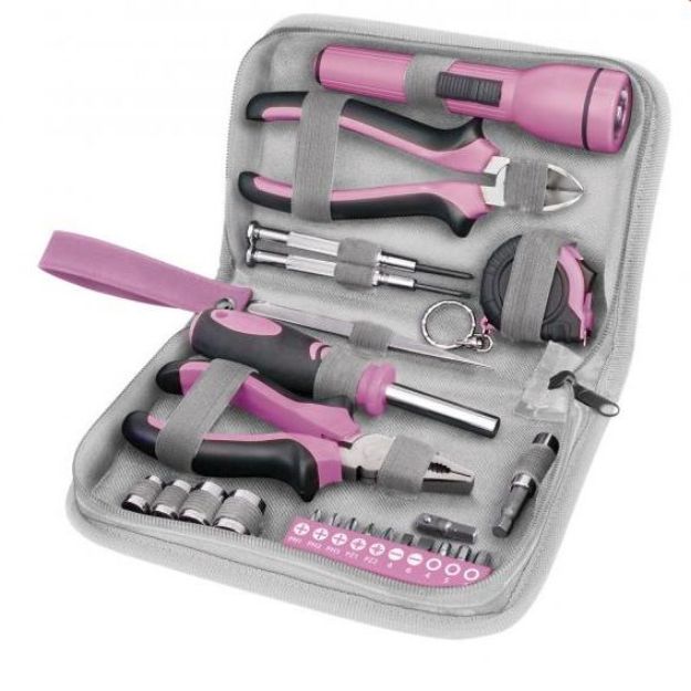 Kép Extol Lady szerszámkészlet 23db 1/4˝ rózsaszín 6595