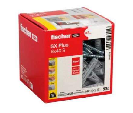 Mutassa a/az Fischer SX Plus 8 rögzítődübel csavarral (8/40) részleteit Kép Fischer SX Plus 8 rögzítődübel csavarral (8/40)