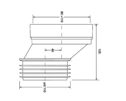 Mutassa a/az McAlpine WC bekötőcső 120mm / 20mm eltolással (HC38-20WC)  részleteit Kép McAlpine WC bekötőcső 120mm / 20mm eltolással (HC38-20WC)