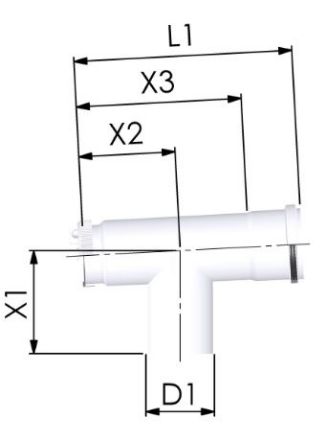 Mutassa a/az Tricox PPs D80 ellenőrző T-idom részleteit Kép Tricox PPs D80 ellenőrző T-idom
