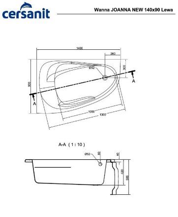 Mutassa a/az Cersanit Joanna New akril balos fürdőkád 140x90 részleteit Kép Cersanit Joanna New akril balos fürdőkád 140x90