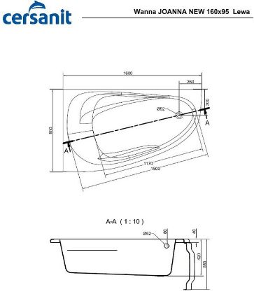 Mutassa a/az Cersanit Joanna New akril balos fürdőkád 160x95 részleteit Kép Cersanit Joanna New akril balos fürdőkád 160x95
