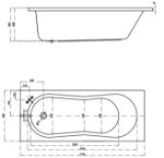 Kép Cersanit Nike 170x70cm akryl fürdőkád lábbal (S301-249)