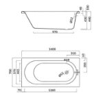 Kép Cersanit Octavia  140x70 akryl fürdőkád lábbal S301-250