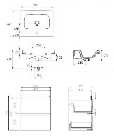 Mutassa a/az Cersanit MODUO-IN 50 mosdószekrény+MODUO mosdó SZETT , Szürke (S801-311-DSM részleteit Kép Cersanit MODUO-IN 50 mosdószekrény+MODUO mosdó SZETT , Szürke (S801-311-DSM
