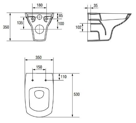 Mutassa a/az Cersanit Carina fali WC részleteit Kép Cersanit Carina fali WC