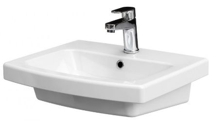 Mutassa a/az Cersanit Easy 55 mosdó, fehér, 55x44cm (K102-013) részleteit Kép Cersanit Easy 55 mosdó, fehér, 55x44cm (K102-013)