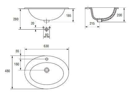 Mutassa a/az Cersanit Gamma mosdó 63cm részleteit Kép Cersanit Gamma mosdó 63cm