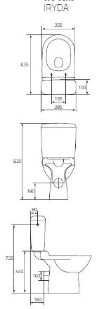Mutassa a/az Cersanit Iryda monoblokk WC részleteit Kép Cersanit Iryda monoblokk WC