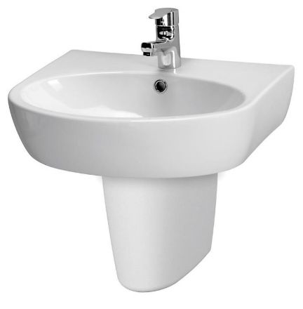 Mutassa a/az Cersanit Parva 55 mosdó, fehér, 55x42cm (K27-029) részleteit Kép Cersanit Parva 55 mosdó, fehér, 55x42cm (K27-029)