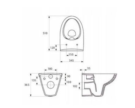 Mutassa a/az Cersanit Parva fali WC, perem nélküli, fehér (K27-061) részleteit Kép Cersanit Parva fali WC, perem nélküli, fehér (K27-061)