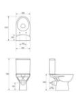 Kép Cersanit Parva 010 monoblokk hátsó kif. WC + 3/6L tartály + duroplast ülőke, fehér (K27-001)