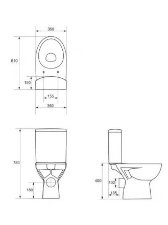 Mutassa a/az Cersanit Parva 010 monoblokk hátsó kif. WC + 3/6L tartály + duroplast ülőke, fehér (K27-001) részleteit Kép Cersanit Parva 010 monoblokk hátsó kif. WC + 3/6L tartály + duroplast ülőke, fehér (K27-001)
