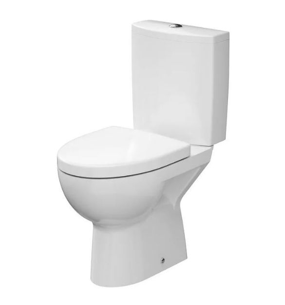Kép Cersanit Parva 010 monoblokk hátsó kif. WC + 3/6L tartály + lecsapódásgátlós duroplast ülőke, fehér (K27-002)