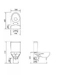 Kép Cersanit Parva 010 monoblokk hátsó kif. WC + 3/6L tartály + lecsapódásgátlós duroplast ülőke, fehér (K27-002)