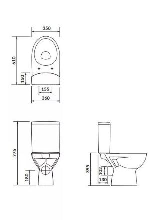 Mutassa a/az Cersanit Parva 010 monoblokk hátsó kif. WC + 3/6L tartály + lecsapódásgátlós duroplast ülőke, fehér (K27-002) részleteit Kép Cersanit Parva 010 monoblokk hátsó kif. WC + 3/6L tartály + lecsapódásgátlós duroplast ülőke, fehér (K27-002)