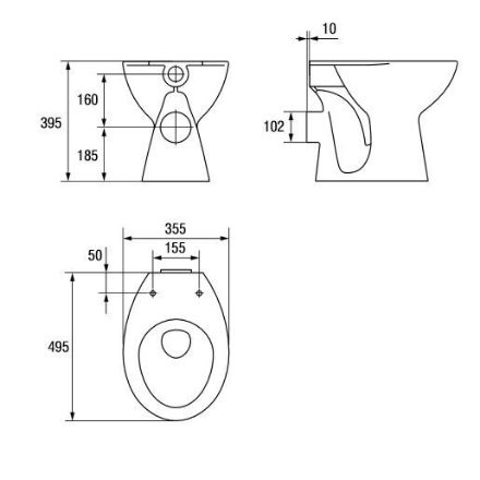Mutassa a/az Cersanit President P10 WC, mélyöblítésű, hátsó kifolyású, fehér (K08-014) részleteit Kép Cersanit President P10 WC, mélyöblítésű, hátsó kifolyású, fehér (K08-014)