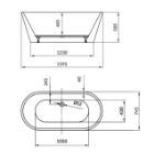 Kép Cersanit Crea 160x75cm ovális szabadon álló akril kád lábbal és krómozott Click-Clack leeresztővel