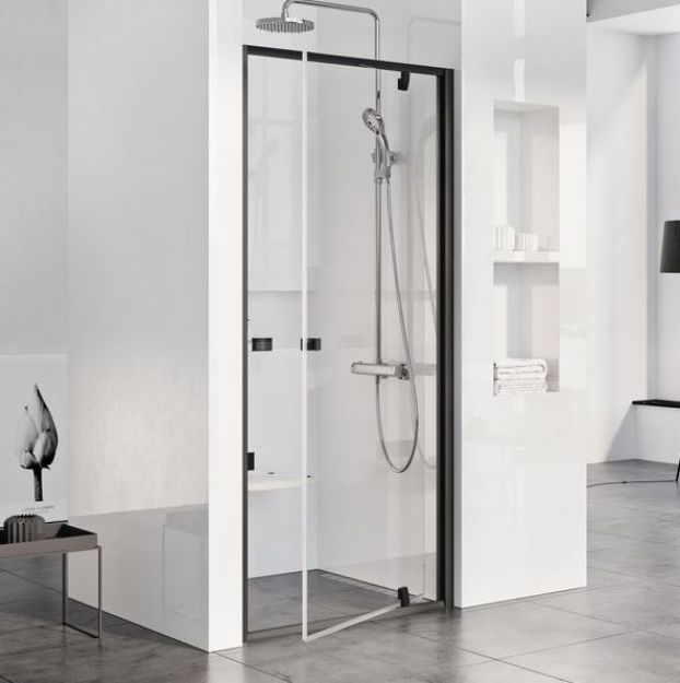 Kép Ravak Zuhanyajtó, PDOP1-90 fekete+Transparent 03G70300Z1