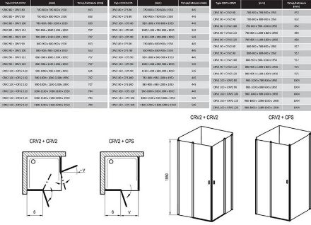 Mutassa a/az Ravak Zuhanykabin CRV2-80 fehér+Transparent 1QV40100Z1 részleteit Kép Ravak Zuhanykabin CRV2-80 fehér+Transparent 1QV40100Z1