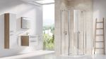 Kép RAVAK Chrome CSKK4-90 90x90x195 cm round szatén+transparent