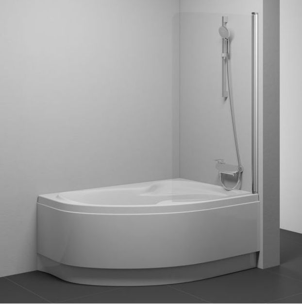 Kép Ravak Kádparaván, CVSK1 ROSA 140/150 jobbo, krómhatású + Transparent (84-7QRM0C00Y1)