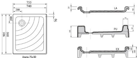 Mutassa a/az Ravak Kaskada Aneta 75x90 PU téglalap alakú akril zuhanytálca (A003701120) részleteit Kép Ravak Kaskada Aneta 75x90 PU téglalap alakú akril zuhanytálca (A003701120)