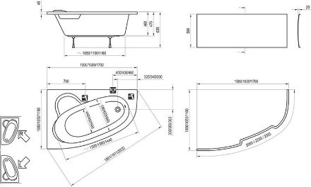 Mutassa a/az Ravak Kád ASYMMETRIC 150x100 L (balos ) fehér részleteit Kép Ravak Kád ASYMMETRIC 150x100 L (balos ) fehér