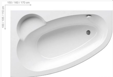 Mutassa a/az Ravak Kád, ASYMMETRIC 170x110 L (balos), fehér (84-C481000000) részleteit Kép Ravak Kád, ASYMMETRIC 170x110 L (balos), fehér (84-C481000000)