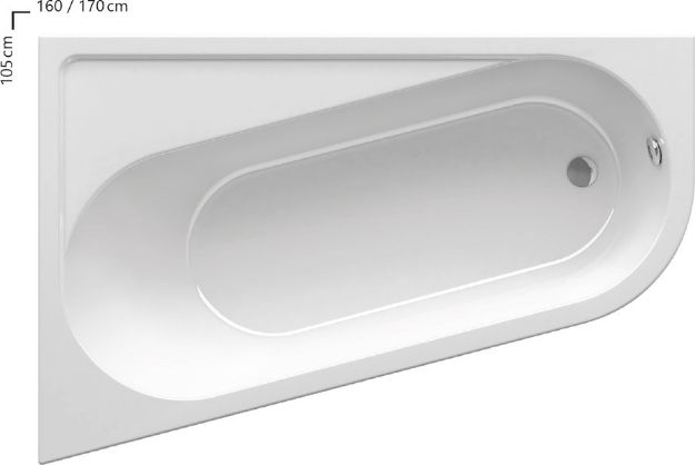 Kép Ravak Kád, CHROME 160x105 L (balos), fehér