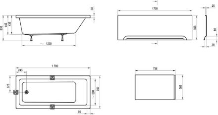 Mutassa a/az Ravak Akrilkád 10° 170x75 fehér (CA71000000) részleteit Kép Ravak Akrilkád 10° 170x75 fehér (CA71000000)