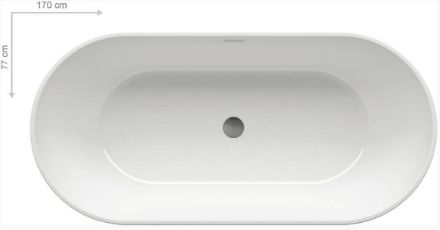 Mutassa a/az Ravak Akrilkád, FREEDOM O TEC 1700x770, fehér, szabadonálló, króm lefolyóval részleteit Kép Ravak Akrilkád, FREEDOM O TEC 1700x770, fehér, szabadonálló, króm lefolyóval