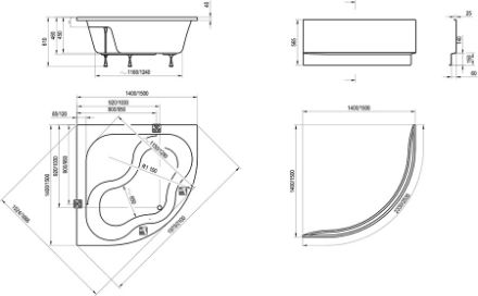 Mutassa a/az Ravak GENTIANA akril sarokkád 140x140 cm CF01000000 részleteit Kép Ravak GENTIANA akril sarokkád 140x140 cm CF01000000