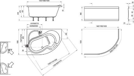 Mutassa a/az Ravak Kád Rosa I 140x105 balos fehér CI01000000 részleteit Kép Ravak Kád Rosa I 140x105 balos fehér CI01000000