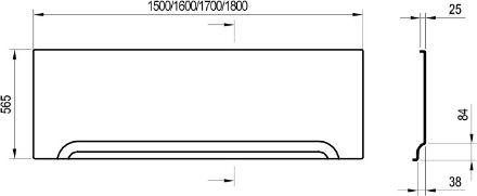 Mutassa a/az Ravak akrilkád előlap U 170 fehér CZ001V0A00 részleteit Kép Ravak akrilkád előlap U 170 fehér CZ001V0A00