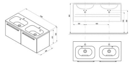 Mutassa a/az Ravak CHROME 1200 fűrdőszobai szekrény, mosdó alá, fehér/fehér (84-X000000536) részleteit Kép Ravak CHROME 1200 fűrdőszobai szekrény, mosdó alá, fehér/fehér (84-X000000536)