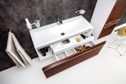 Mutassa a/az RAVAK fürdőszobai szekrény mosdó alá, SD 1000, Clear,  fehér/fehér X000000759 részleteit Kép RAVAK fürdőszobai szekrény mosdó alá, SD 1000, Clear,  fehér/fehér X000000759