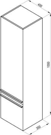 Mutassa a/az Ravak fürdőszobai faliszekrény SB-400 R, Clear, fehér/fehér X000000763 részleteit Kép Ravak fürdőszobai faliszekrény SB-400 R, Clear, fehér/fehér X000000763