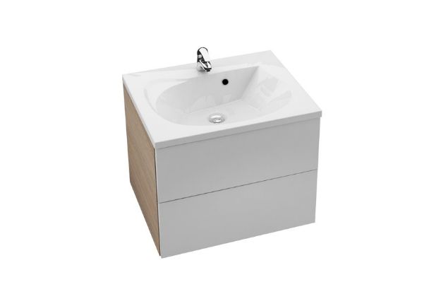 Kép Ravak Fürdőszobai szekrény mosdó alá, SD 600 Rosa II cappuccino/fehér