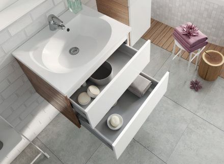 Mutassa a/az Ravak Fürdőszobai szekrény mosdó alá, SD 600 Rosa II cappuccino/fehér részleteit Kép Ravak Fürdőszobai szekrény mosdó alá, SD 600 Rosa II cappuccino/fehér