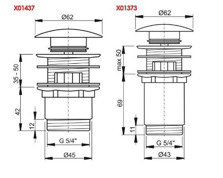 Mutassa a/az Ravak Mosdó lefolyó CLICK CLACK rendszerrel (84-X01373) részleteit Kép Ravak Mosdó lefolyó CLICK CLACK rendszerrel (84-X01373)