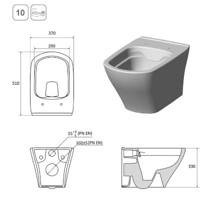 Mutassa a/az Ravak Classic RimOff fali Wc (X01671) részleteit Kép Ravak Classic RimOff fali Wc (X01671)