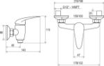 Kép Ravak Suzan fali zuhanycsaptelep szett nélkül 150mm SN 032.0 X070006
